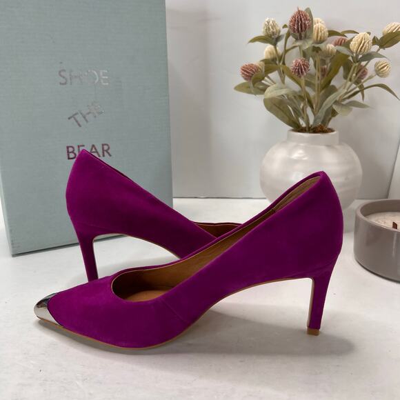 Shoe The Bear Cora Metal Toes Suede Heel Purple Women's 7/EU38 Tried On - Picture 7 of 11